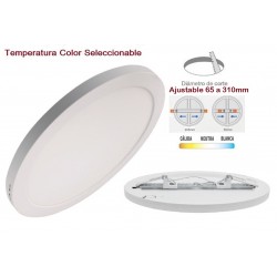 Downlight panel LED Redondo 330mm CCT 30W, Corte ajustable 65 a 310mm